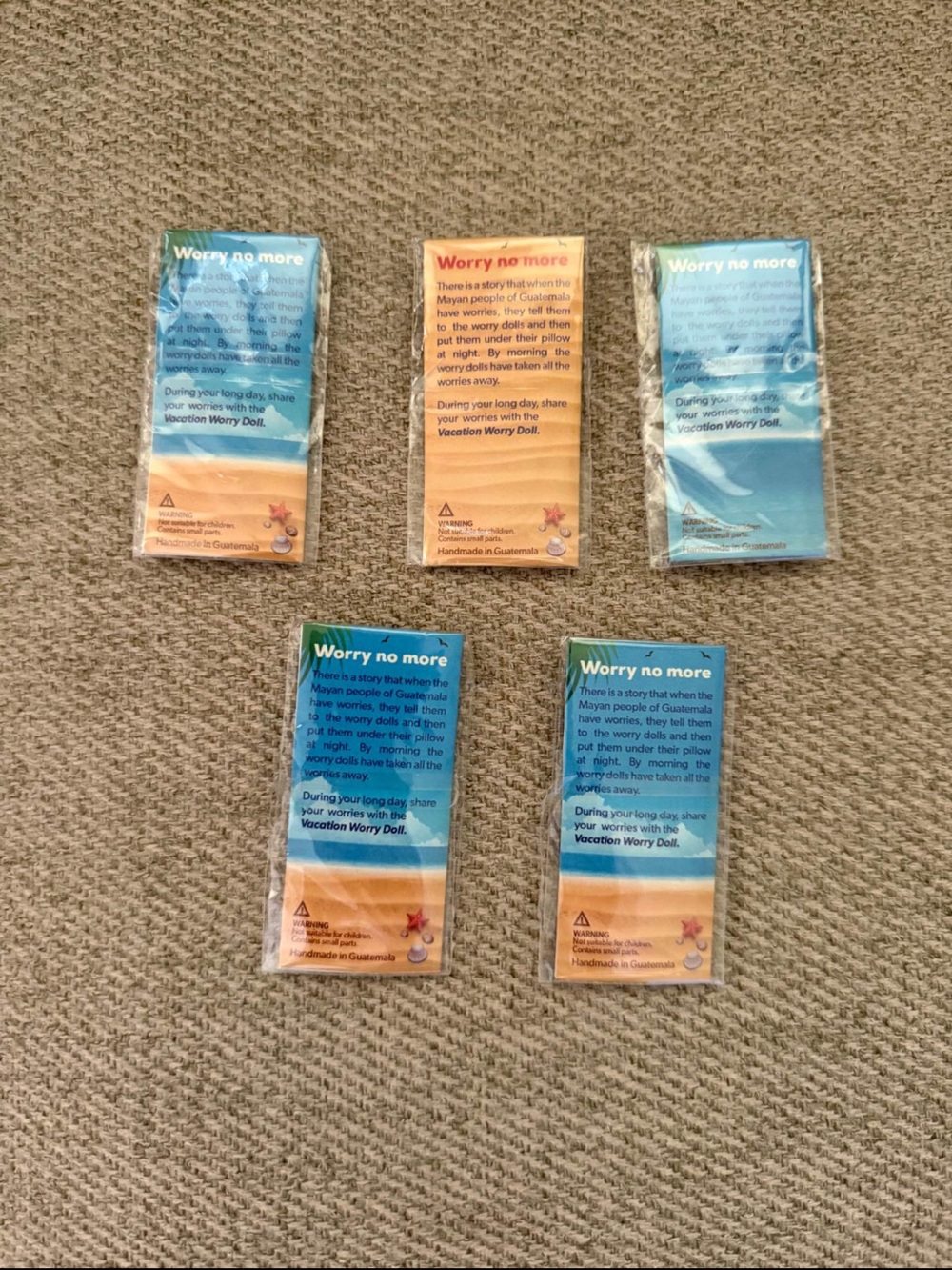 Bamboo Worry Dolls Set of 5 - Picture 2 of 2